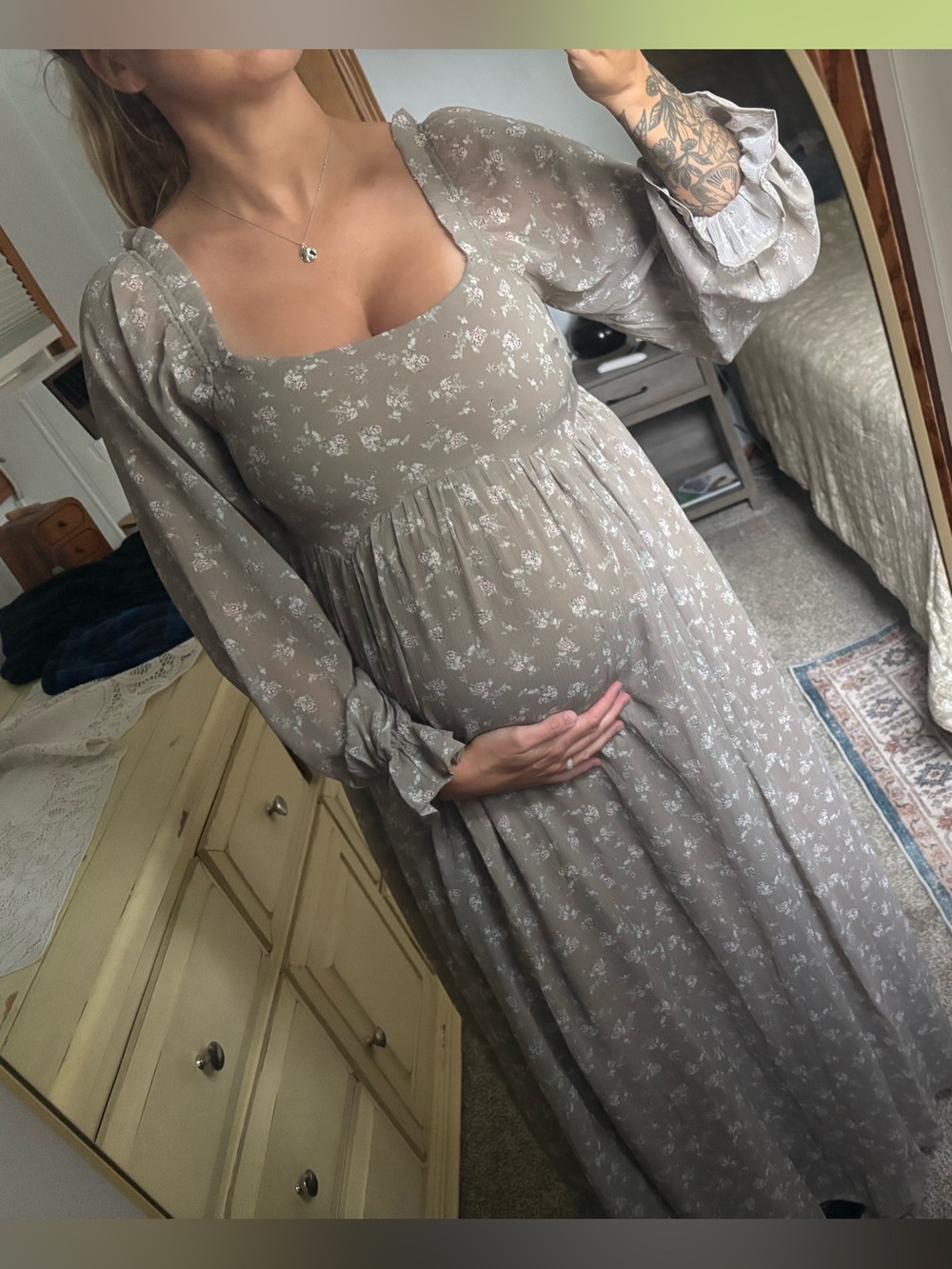 Worth Collective Amy Maxi Dress in Mocha Multi - Medium (Bump Friendly - Picture 4 of 4